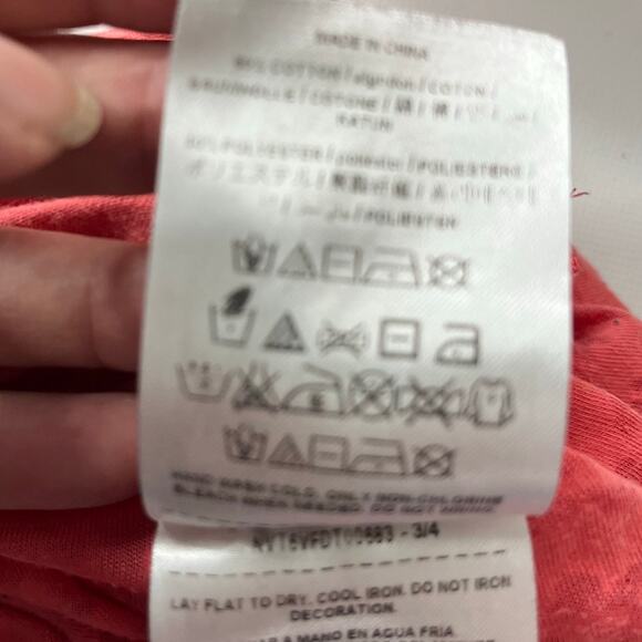 Guess Y2K Burnout Henley Womens Top Sz S Coral Sheer Coquette Grunge Bling Logo - Picture 11 of 12